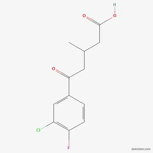 Molecular Structure of 845781-48-8 (5-(3-Chloro-4-fluorophenyl)-3-methyl-5-oxopentanoic acid)