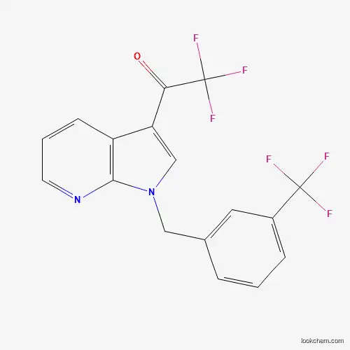 Molecular Structure of 860785-60-0 (2,2,2-trifluoro-1-{1-[3-(trifluoromethyl)benzyl]-1H-pyrrolo[2,3-b]pyridin-3-yl}-1-ethanone)