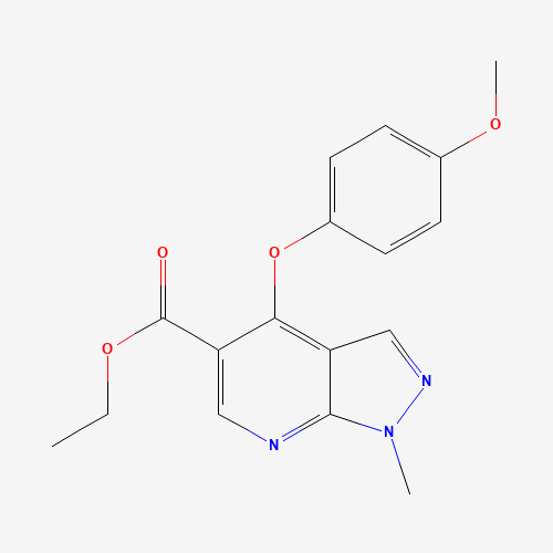 Ethyl 4-(4-methoxyphenoxy)-1-methyl-1H-pyrazolo[3,4-b]pyridine-5-carboxylate