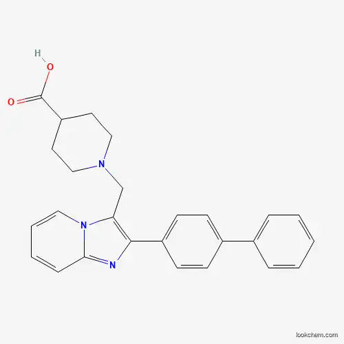 Molecular Structure of 881040-45-5 (1-(2-Biphenyl-4-yl-imidazo[1,2-a]pyridin-3-ylmethyl)piperidine-4-carboxylic acid)
