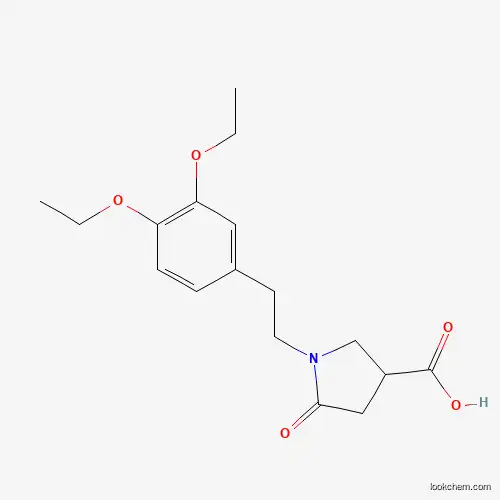 Molecular Structure of 881040-72-8 (1-[2-(3,4-Diethoxyphenyl)ethyl]-5-oxo-3-pyrrolidinecarboxylic acid)