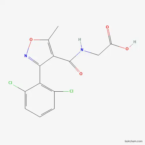 Molecular Structure of 883225-99-8 (2-[[3-(2,6-dichlorophenyl)-5-methyl-1,2-oxazole-4-carbonyl]amino]acetic Acid)