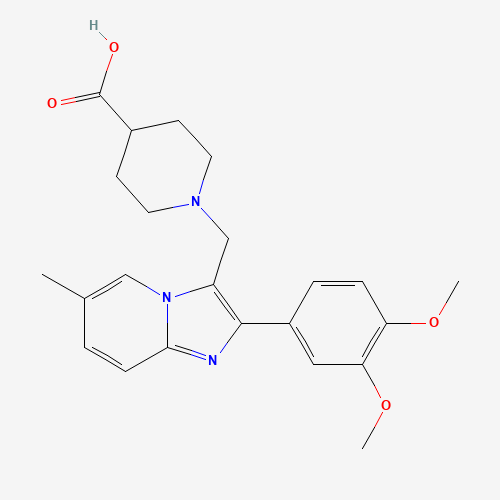 1-[2-(3,4-Dimethoxyphenyl)-6-methylimidazo[1,2-a]pyridin-3-ylmethyl]piperidine-4-carboxylicacid