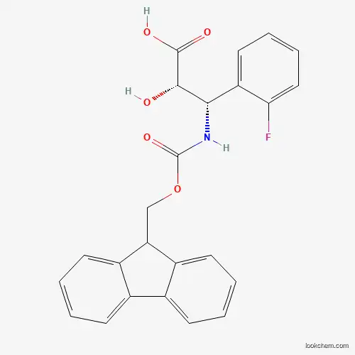 Molecular Structure of 959572-41-9 ((2S,3S)-3-((((9H-Fluoren-9-yl)methoxy)carbonyl)amino)-3-(2-fluorophenyl)-2-hydroxypropanoic acid)