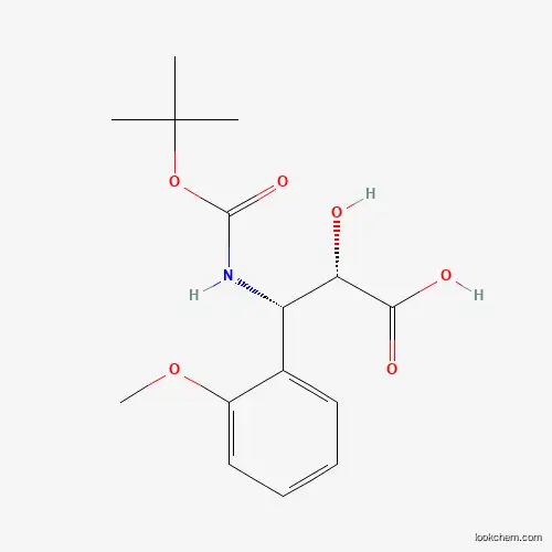 Molecular Structure of 959583-91-6 ((2S,3S)-3-((tert-Butoxycarbonyl)amino)-2-hydroxy-3-(2-methoxyphenyl)propanoic acid)