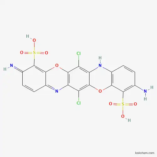 Molecular Structure of 98210-99-2 (3,10-Diamino-6,13-dichloro-4,11-triphenodioxazinedisulfonic acid)