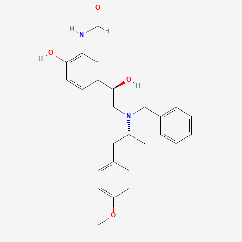 Molecular Structure of 1337876-26-2 (N-(5-((1R)-2-(Benzyl((1R)-2-(4-methoxyphenyl)-1-methylethyl)amino)-1-hydroxyethyl)-2-hydroxyphenyl)formamide)