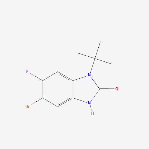 Molecular Structure of 1403483-67-9 (5-Bromo-1-tert-butyl-6-fluoro-3H-1,3-benzodiazol-2-one)