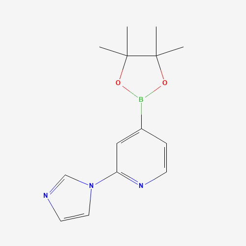 Molecular Structure of 1443111-87-2 (2-(1H-Imidazol-1-YL)-4-(4,4,5,5-tetramethyl-1,3,2-dioxaborolan-2-YL)pyridine)