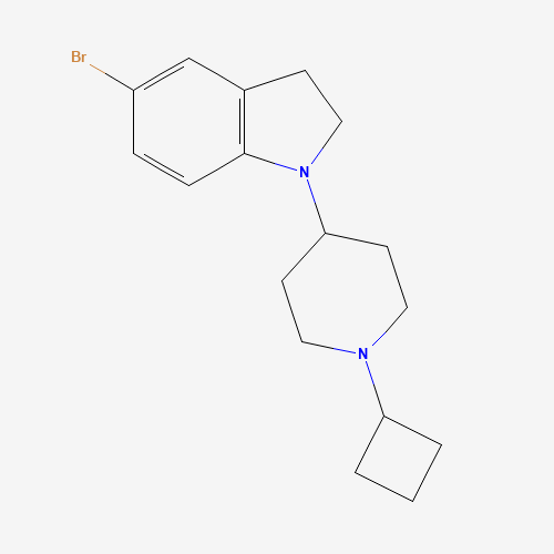 Molecular Structure of 1616500-64-1 (5-bromo-1-(1-cyclobutylpiperidin-4-yl)-2,3-dihydro-1H-indole)
