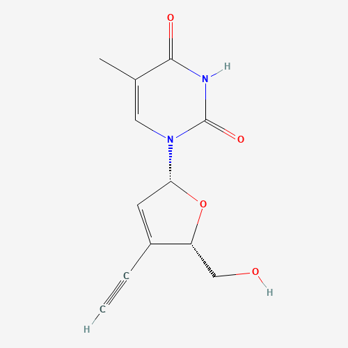 Molecular Structure of 1097733-37-3 (1-[(2R,5S)-4-ethynyl-5-(hydroxymethyl)-2,5-dihydrofuran-2-yl]-5-methylpyrimidine-2,4-dione)