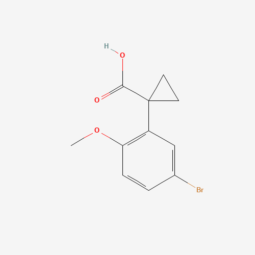 Molecular Structure of 1260799-75-4 (1-(5-Bromo-2-methoxyphenyl)cyclopropane-1-carboxylic acid)