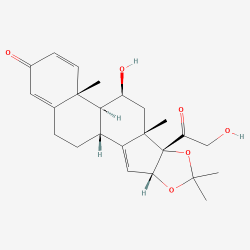 Molecular Structure of 131918-67-7 ((1R,4R,8S,9S,11S,12S,13R)-11-hydroxy-8-(2-hydroxyacetyl)-6,6,9,13-tetramethyl-5,7-dioxapentacyclo[10.8.0.02,9.04,8.013,18]icosa-2,14,17-trien-16-one)