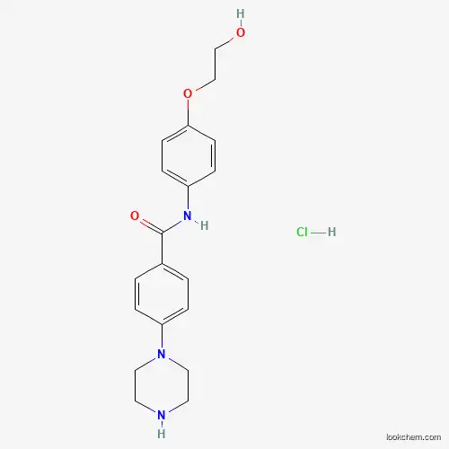 Molecular Structure of 201741-05-1 (Benzamide,n-[4-(2-hydroxyethoxy)phenyl]-4-(1-piperazinyl)-,hydrochloride)