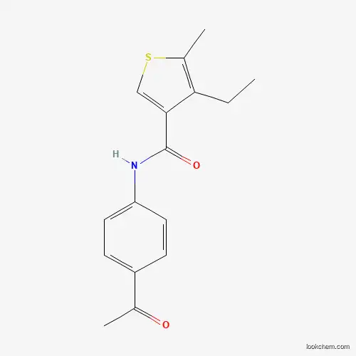 Molecular Structure of 895933-27-4 (N-(4-acetylphenyl)-4-ethyl-5-methylthiophene-3-carboxamide)