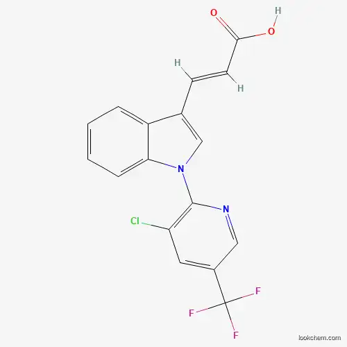 Molecular Structure of 1164457-90-2 (3-{1-[3-chloro-5-(trifluoromethyl)-2-pyridinyl]-1H-indol-3-yl}acrylic acid)