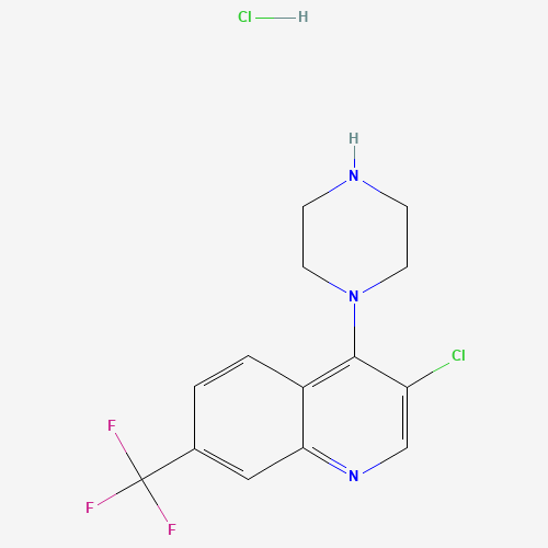 Molecular Structure of 1203579-33-2 (3-Chloro-4-(piperazin-1-yl)-7-(trifluoromethyl)quinoline hydrochloride)