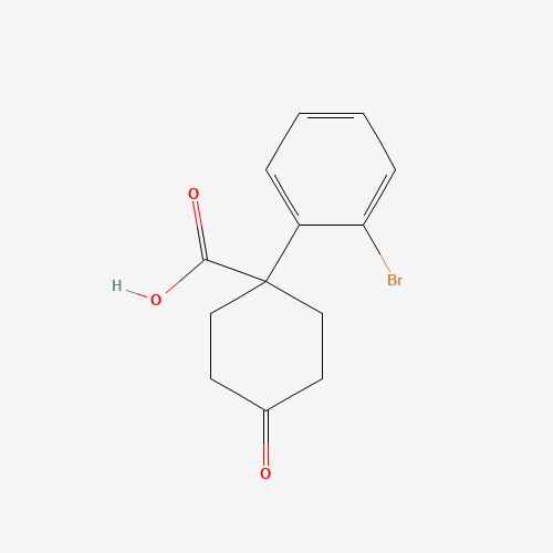 Molecular Structure of 1385694-47-2 (1-(2-Bromophenyl)-4-oxocyclohexanecarboxylic Acid)