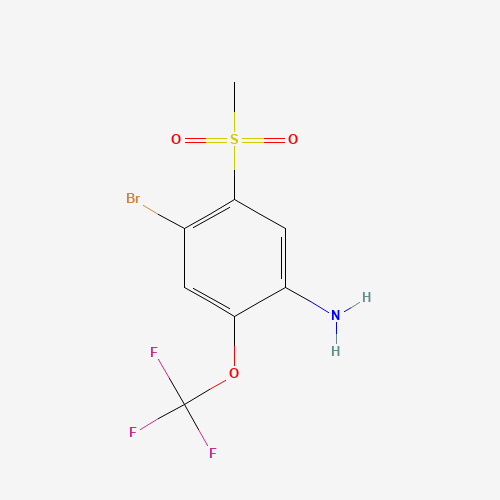 Molecular Structure of 1403483-85-1 (4-Bromo-5-methanesulfonyl-2-(trifluoromethoxy)aniline)