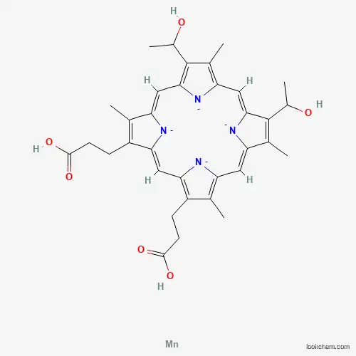 Molecular Structure of 14783-38-1 (3-[(1Z,4Z,10Z,14Z)-18-(2-carboxyethyl)-7,12-bis(1-hydroxyethyl)-3,8,13,17-tetramethylporphyrin-21,22,23,24-tetraid-2-yl]propanoic acid;manganese)