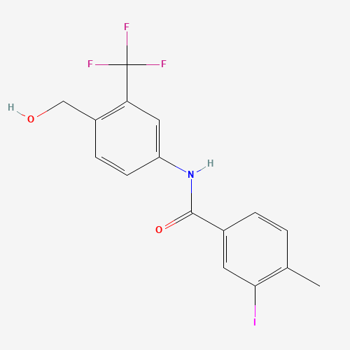 Benzamide, N-[4-(hydroxymethyl)-3-(trifluoromethyl)phenyl]-3-iodo-4-methyl-