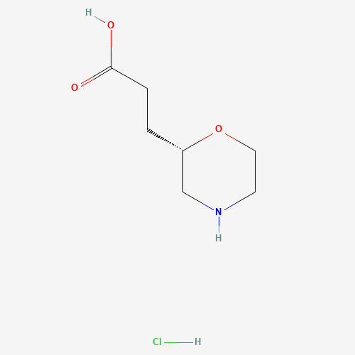 Molecular Structure of 1787250-02-5 (3-[(2S)-morpholin-2-yl]propanoic acid;hydrochloride)