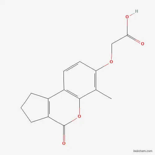 Molecular Structure of 314743-72-1 ([(6-Methyl-4-oxo-1,2,3,4-tetrahydrocyclopenta[c]chromen-7-yl)oxy]acetic acid)