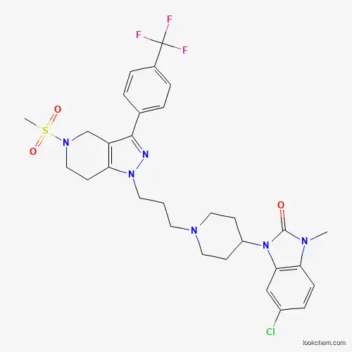 1H-Pyrazolo(4,3-C)pyridine, 1-(3-(4-(6-chloro-2,3-dihydro-3-methyl-2-oxo-1H-benzimidazol-1-yl)-1-piperidinyl)propyl)-4,5,6,7-tetrahydro-5-(methylsulfonyl)-3-(4-(trifluoromethyl)phenyl)-