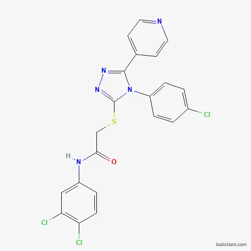 Molecular Structure of 476484-06-7 (2-{[4-(4-chlorophenyl)-5-(pyridin-4-yl)-4H-1,2,4-triazol-3-yl]sulfanyl}-N-(3,4-dichlorophenyl)acetamide)