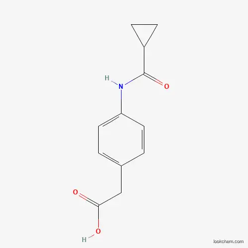 Molecular Structure of 832681-49-9 ({4-[(Cyclopropylcarbonyl)amino]phenyl}acetic acid)