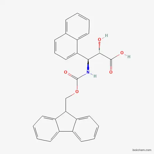 Molecular Structure of 959573-34-3 ((2S,3S)-3-((((9H-Fluoren-9-yl)methoxy)carbonyl)amino)-2-hydroxy-3-(naphthalen-1-yl)propanoic acid)