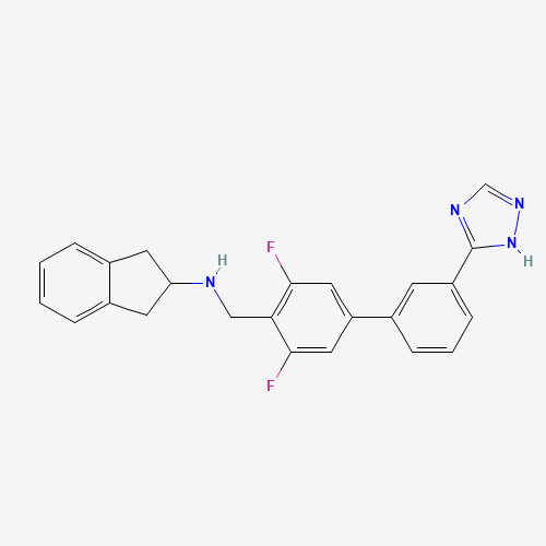 Molecular Structure of 1007573-18-3 ([1,1'-Biphenyl]-4-methanamine, N-(2,3-dihydro-1H-inden-2-yl)-3,5-difluoro-3'-(1H-1,2,4-triazol-5-yl)-)