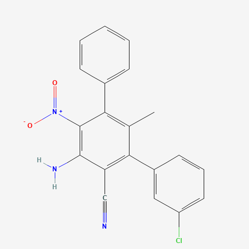 Molecular Structure of 1162678-12-7 (2-Amino-6-(3-chlorophenyl)-5-methyl-3-nitro-4-phenylbenzonitrile)