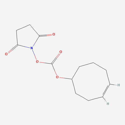 1191901-33-3,TCO-NHS ester,TCO-NHS ester;1191901-33-3;TCO-NHS;(E)-Cyclooct-4-en-1-yl (2,5-dioxopyrrolidin-1-yl) carbonate;MFCD24386372;(E)-Cyclooct-4-enyl 2,5-dioxo-1-pyrrolidinyl carbonate;(E)-cyclooct-4-enyl 2,5-dioxopyrrolidin-1-yl carbonate;TCO-NHS Ester (equatorial);2BX65M7XV6;SCHEMBL1300090;OUGQJOKGFAIFAQ-OWOJBTEDSA-N;Tco-N-hydroxysuccinimidyl carbonate;2249928-24-1;BP-22417;HY-141165;CS-0116065;C70025;J-004081;Cyclooct-4-enyl 2,5-dioxopyrrolidin-1-yl carbonate, (E)-;trans-4-Cycloocten-1-yl 2,5-dioxo-1-pyrrolidinyl carbonate;Carbonic acid, (4E)-4-cycloocten-1-yl 2,5-dioxo-1-pyrrolidinyl ester;1610931-22-0