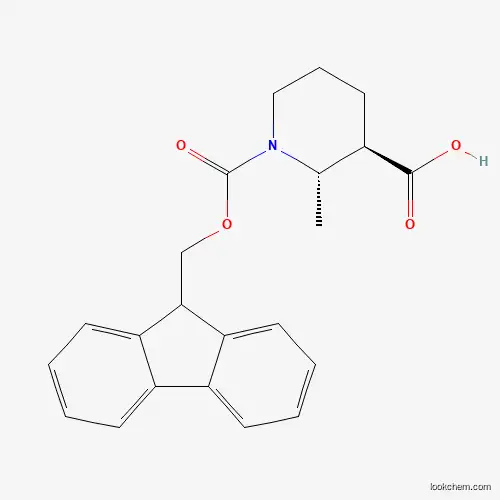 Molecular Structure of 1187927-53-2 (1,3-Piperidinedicarboxylic acid, 2-methyl-, 1-(9H-fluoren-9-ylmethyl) ester, (2R,3S)-rel-)