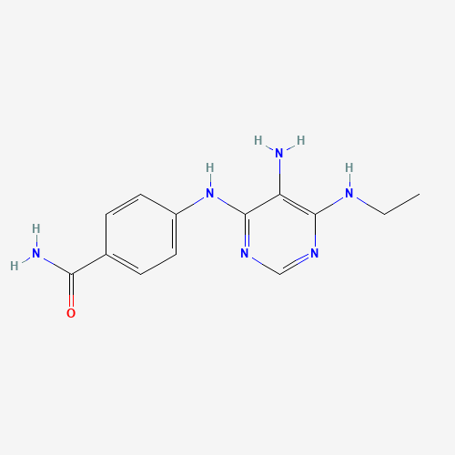 Molecular Structure of 1206969-06-3 (4-(5-Amino-6-(ethylamino)pyrimidin-4-ylamino)benzamide)