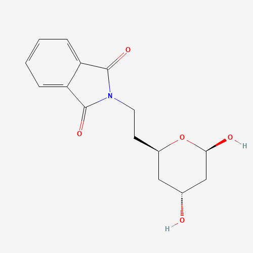 Molecular Structure of 1333481-90-5 (2-[2-[(2R,4R,6R)-Tetrahydro-4,6-dihydroxy-2H-pyran-2-yl]ethyl]-1H-isoindole-1,3(2H)-dione)