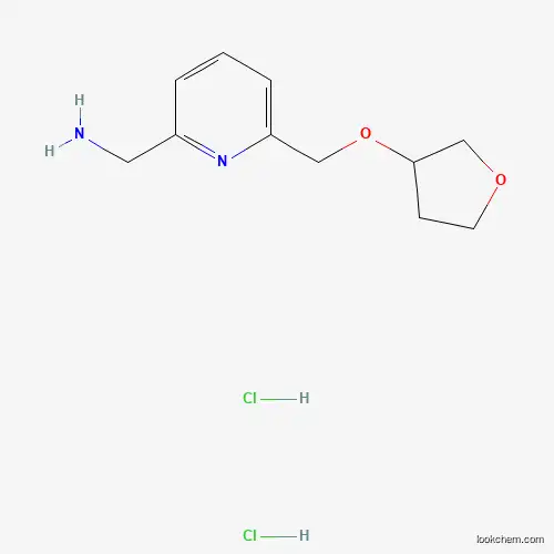 Molecular Structure of 2044796-66-7 ({6-[(Oxolan-3-yloxy)methyl]pyridin-2-yl}methanamine dihydrochloride)
