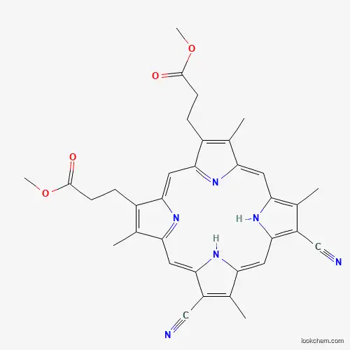 Molecular Structure of 7253-86-3 (Methyl 3-[8,13-dicyano-18-(3-methoxy-3-oxopropyl)-3,7,12,17-tetramethyl-22,23-dihydroporphyrin-2-yl]propanoate)