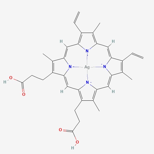 3-[(1z,4z,10z,14z)-18-(2-carboxyethyl)-7,12-bis(ethenyl)-3,8,13,17-tetramethylporphyrin-21,22,23,24-tetraid-2-yl]propanoic Acid;silver