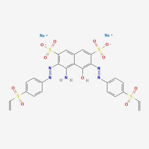 Molecular Structure of 100556-82-9 (Disodium 4-amino-3,6-bis((2-(4-(ethenesulfonyl)phenyl)diazen-1-yl))-5-hydroxynaphthalene-2,7-disulfonate)