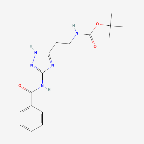 Molecular Structure of 1338494-67-9 (tert-Butyl {2-[3-(benzoylamino)-1H-1,2,4-triazol-5-yl]ethyl}carbamate)