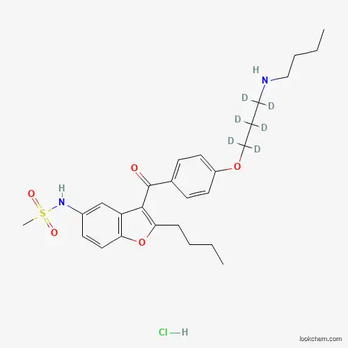 Molecular Structure of 1346598-70-6 (Desbutyl Dronedarone-d6 Hydrochloride)