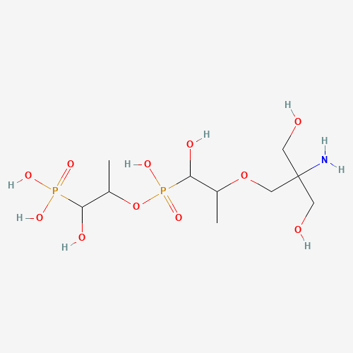 1262243-12-8,(2-(((2-(2-Amino-3-hydroxy-2-(hydroxymethyl)propoxy)-1-hydroxypropyl)hydroxyphosphoryl)oxy)-1-hydroxypropyl)phosphonic acid,1262243-12-8;(2-(((2-(2-Amino-3-hydroxy-2-(hydroxymethyl)propoxy)-1-hydroxypropyl)hydroxyphosphoryl)oxy)-1-hydroxypropyl)phosphonic acid;UNII-H24O03I2RP;H24O03I2RP;[2-[[2-[2-amino-3-hydroxy-2-(hydroxymethyl)propoxy]-1-hydroxypropyl]-hydroxyphosphoryl]oxy-1-hydroxypropyl]phosphonic acid;(2-(((2-(2-Amino-3-hydroxy-2-(hydroxymethyl)propoxy)-1-hydroxypropyl)(hydroxy)phosphoryl)oxy)-1-hydroxypropyl)phosphonic acid;Fosfomycin Impurity D;Trometamoyloxy Fosfomycin-dimer;RDPFAWYPVPIZPV-UHFFFAOYSA-N;BCP25668;Fosfomycin Trometamol EP Impurity D;A937352;FOSFOMYCIN TROMETAMOL IMPURITY D [EP IMPURITY];Q27279536;FOSFOMYCIN DIMER TROMETHAMINE ADDUCT [USP IMPURITY];(+/-)-(2-(((2-(2-AMINO-3-HYDROXY-2-(HYDROXYMETHYL)PROPOXY)-1-HYDROXYPROPYL)HYDROXYPHOSPHORYL)OXY)-1-HYDROXYPROPYL)PHOSPHONIC ACID;(2-(((2-(2-AMINO-3-HYDROXY-2-(HYDROXYMETHYL)PROPOXY)-1-HYDROXYPROPYL)HYDROXYPHOSPHORYL)OXY)-1-HYDROXYPROPYL)PHOSPHONATE