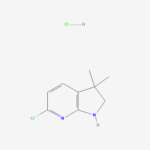 Molecular Structure of 1946021-29-9 (6-Chloro-3,3-dimethyl-1H,2H,3H-pyrrolo[2,3-b]pyridine hydrochloride)