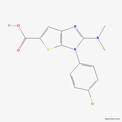 Molecular Structure of 1087784-20-0 (3-(4-bromophenyl)-2-(dimethylamino)-3H-thieno[2,3-d]imidazole-5-carboxylic acid)