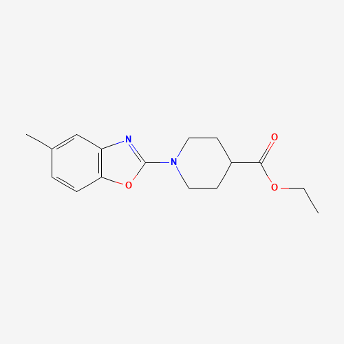 Molecular Structure of 1193386-56-9 (Ethyl 1-(5-methylbenzo[d]oxazol-2-yl)piperidine-4-carboxylate)