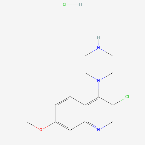 Molecular Structure of 1203579-72-9 (3-Chloro-7-methoxy-4-(piperazin-1-yl)quinoline hydrochloride)