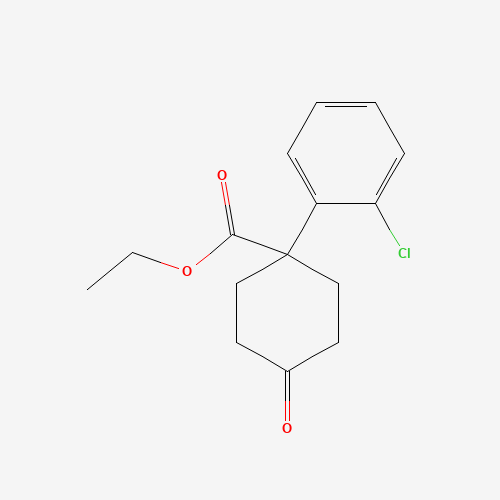 Molecular Structure of 1385694-52-9 (Ethyl 1-(2-Chlorophenyl)-4-oxocyclohexanecarboxylate)