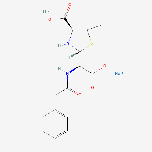 Molecular Structure of 19993-28-3 (4-carboxy-5,5-dimethyl-alpha-((phenylacetyl)amino)-2-thiazolidineacetic acid)